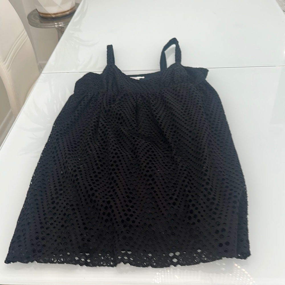 Vince Black Eyelet Detail Dress